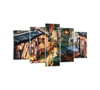 Impression sur Verre 160x85cm Tableaux Image Photo Chinois Ville Nuit Decoration