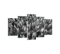 Impression sur Verre 160x85cm Tableaux Image Photo Gratte Ciels Avec Montagnes