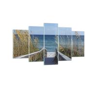 Impression sur Verre 160x85cm Tableaux Image Photo Plage Dune Piste Decoration