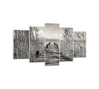 Impression sur Verre 160x85cm Tableaux Image Photo Pont Jetée Sépia Decoration
