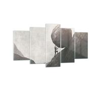 Impression sur Verre 160x85cm Tableaux Image Photo Sisyphe Travail Pierre