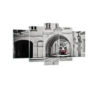 Impression sur Verre 160x85cm Tableaux Image Photo Tchèque Tramway Prague