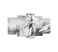 Impression sur Verre 160x85cm Tableaux Image Vintage Noir Et Blanc Téléphoner