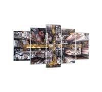 Impression sur Verre 160x85cm Tableaux Metropolis Photographie Aérienne Rue