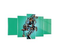 Impression sur Verre 160x85cm Tableaux Robot illustration bande dessinée comique