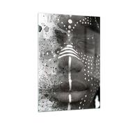 Impression sur Verre 50x70cm Tableaux Image Photo Africain Autochtone Visage