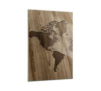 Impression sur Verre 50x70cm Tableaux Image Photo géographie Globe carte