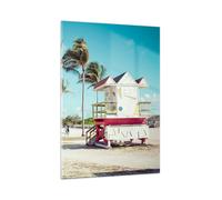 Impression sur Verre 50x70cm Tableaux Image Photo Plage Miami Floride Decoration