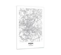Impression sur Verre 50x70cm Tableaux Image Photo Ville Carte Rome Decoration