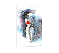 Impression sur Verre 70x100cm Tableaux Astronaute Univers astronomie explorateur