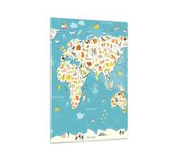 Impression sur Verre 70x100cm Tableaux géographie Globe graphique illustration