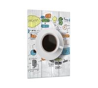 Impression sur Verre 70x100cm Tableaux Image Café matin tasse petit déjeuner