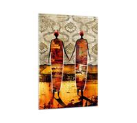 Impression sur Verre 70x100cm Tableaux Image Couple afrique désert folklore
