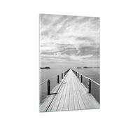 Impression sur Verre 70x100cm Tableaux Image Photo Bois Pont Mer Art Decoration