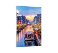 Impression sur Verre 70x100cm Tableaux Image Photo Canal Grande Soir Decoration
