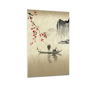 Impression sur Verre 70x100cm Tableaux Image Photo Fleur Cerises Japon