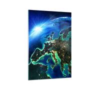 Impression sur Verre 70x100cm Tableaux Image Photo Nuit espace monde vue