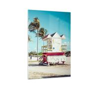 Impression sur Verre 70x100cm Tableaux Image Photo Plage Miami Floride
