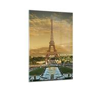 Impression sur Verre 70x100cm Tableaux Image Photo Tour Eiffel France Paris