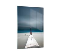 Impression sur Verre 70x100cm Tableaux Image Photo Tour Plage Ciel Decoration