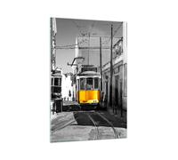 Impression sur Verre 70x100cm Tableaux Image Photo Tram Portugal Lisbonne