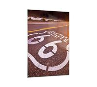Impression sur Verre 70x100cm Tableaux Image Photo Usa route 66 liberté voyage