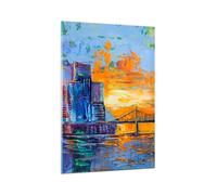 Impression sur Verre 70x100cm Tableaux Image Photo Ville Pont Empâtement