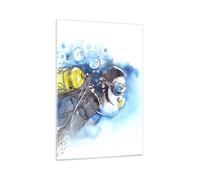 Impression sur Verre 70x100cm Tableaux Plongeur Poissons passe-temps