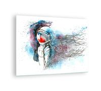 Impression sur Verre 70x50cm Tableaux Astronaute Univers astronomie explorateur