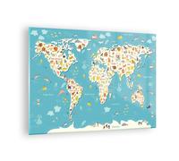 Impression sur Verre 70x50cm Tableaux géographie Globe graphique illustration
