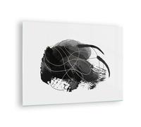 Impression sur Verre 70x50cm Tableaux Image Photo Abstraction Noir Taches