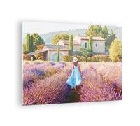 Impression sur Verre 70x50cm Tableaux Image Photo Boho Bruyères Femme Decoration