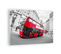 Impression sur Verre 70x50cm Tableaux Image Photo Bus Londres voyage tourisme