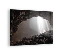 Impression sur Verre 70x50cm Tableaux Image Photo Cave Aube Femme Art Decoration