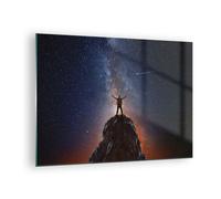 Impression sur Verre 70x50cm Tableaux Image Photo Cosmos Échelle Homme
