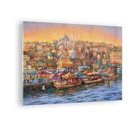 Impression sur Verre 70x50cm Tableaux Image Photo Couleurs Ville Turquie