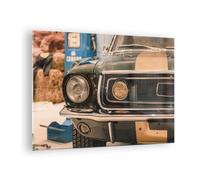 Impression sur Verre 70x50cm Tableaux Image Photo Couverture Ford Mustang