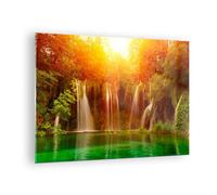 Impression sur Verre 70x50cm Tableaux Image Photo Croatie parc national cascade