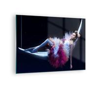 Impression sur Verre 70x50cm Tableaux Image Photo Femme mystère robe élégant