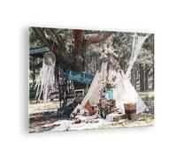 Impression sur Verre 70x50cm Tableaux Image Photo Jeunes Mariés Amour Paysage
