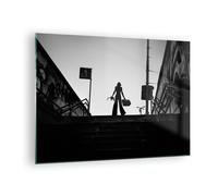 Impression sur Verre 70x50cm Tableaux Image Photo Ombre Photographie Escaliers