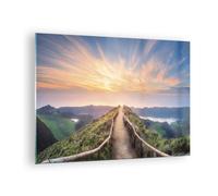 Impression sur Verre 70x50cm Tableaux Image Photo Sentier Montagne Açores