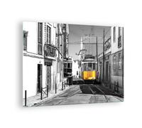 Impression sur Verre 70x50cm Tableaux Image Photo Tram Portugal Lisbonne