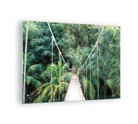 Impression sur Verre 70x50cm Tableaux Image Photo Tropique Jungle Pont