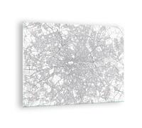 Impression sur Verre 70x50cm Tableaux Image Photo Ville Carte Londres Decoration
