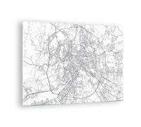 Impression sur Verre 70x50cm Tableaux Image Photo Ville Carte Rome Decoration