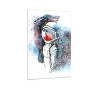 Impression sur Verre 80x120cm Tableaux Astronaute Univers astronomie explorateur
