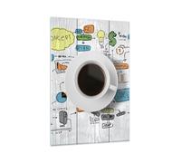 Impression sur Verre 80x120cm Tableaux Image Café matin tasse petit déjeuner