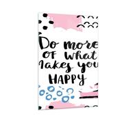 Impression sur Verre 80x120cm Tableaux Image Mots Motivation Heureux message
