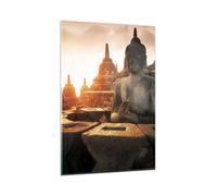 Impression sur Verre 80x120cm Tableaux Image Photo Bouddha foi Asie Decoration